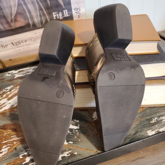 Faded Glory Heeled Mule Booties Bronze Metallic Cowgirl Western Vintage - Picture 2 of 11